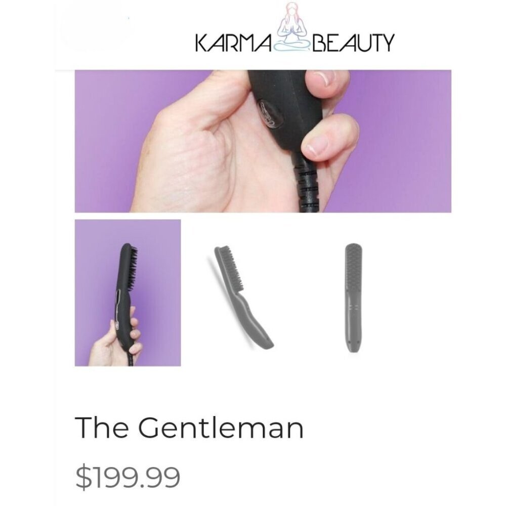 🆕️🆑️ Karma Beauty Gentlemen Beard Straightening Brush With Anti-Scald Bristles - Picture 10 of 11